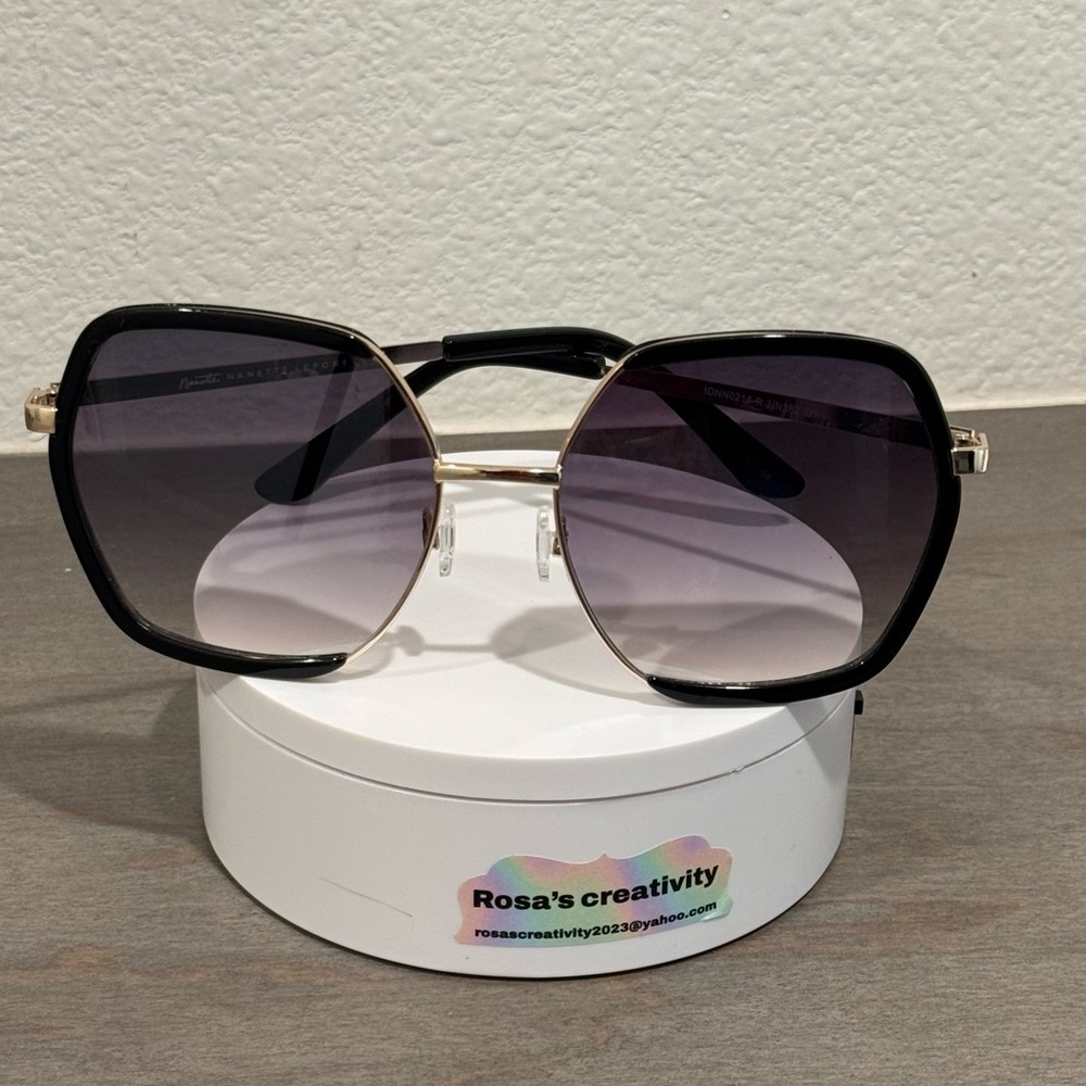 Nanette Natural Black and Gold Women's Sunglasses